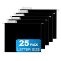 25 Packs Hanging File Folders,Black Letter Size Kit
