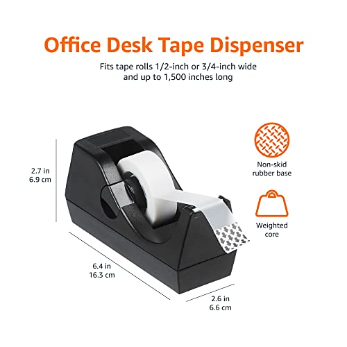 high-quality Basics Weighted Desktop Tape Dispenser with Non-Skid Base, Desk Accessory, Essentials
