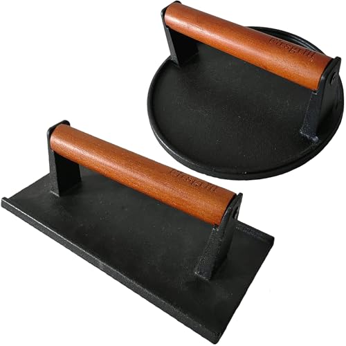 Eco-Friendly Firsgrill Burger Press 7.08" Round & 8.3”X4.3”Rectangle Heavy-Duty for Daily Use