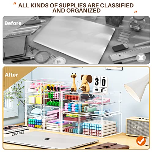 Eco-Friendly caktraie Makeup Organizer Storage With 16 Drawers, 4 Pcs Collection