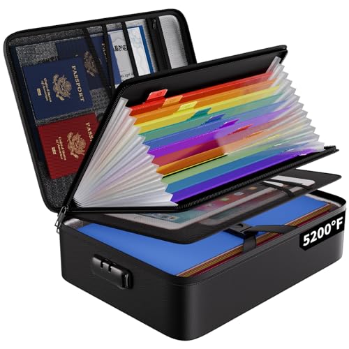 Modern ENGPOW Fireproof File Organizer Bag with 13 Colorful Pockets Accordion for Daily Use