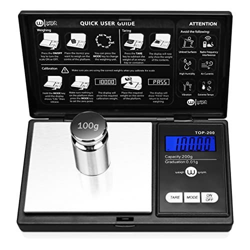 Modern Weigh Gram 200g Digital Pocket Gram Scale 0.01g Accuracy, 200g for Daily Use
