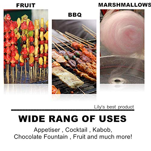 top-tier HOPELF 6" Natural Bamboo Skewers for BBQ，Appetiser，Fruit，Cocktail，Kabob，Chocolate