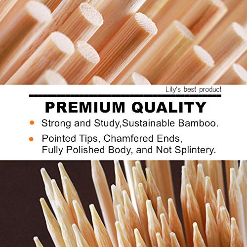 top-tier HOPELF 6" Natural Bamboo Skewers for BBQ，Appetiser，Fruit，Cocktail，Kabob，Chocolate